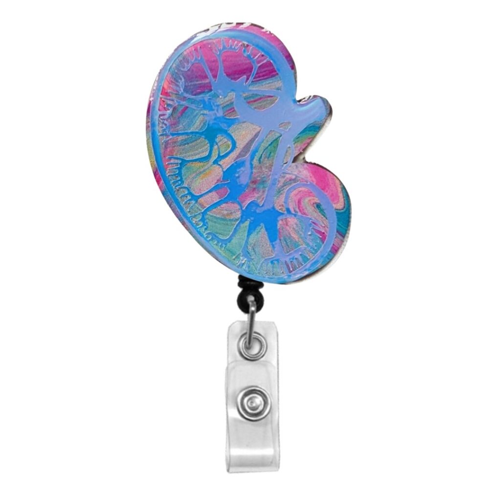 Kidney Badge Reel | Handmade ID Holder Nurse Teacher Student Therapist Gift NWT